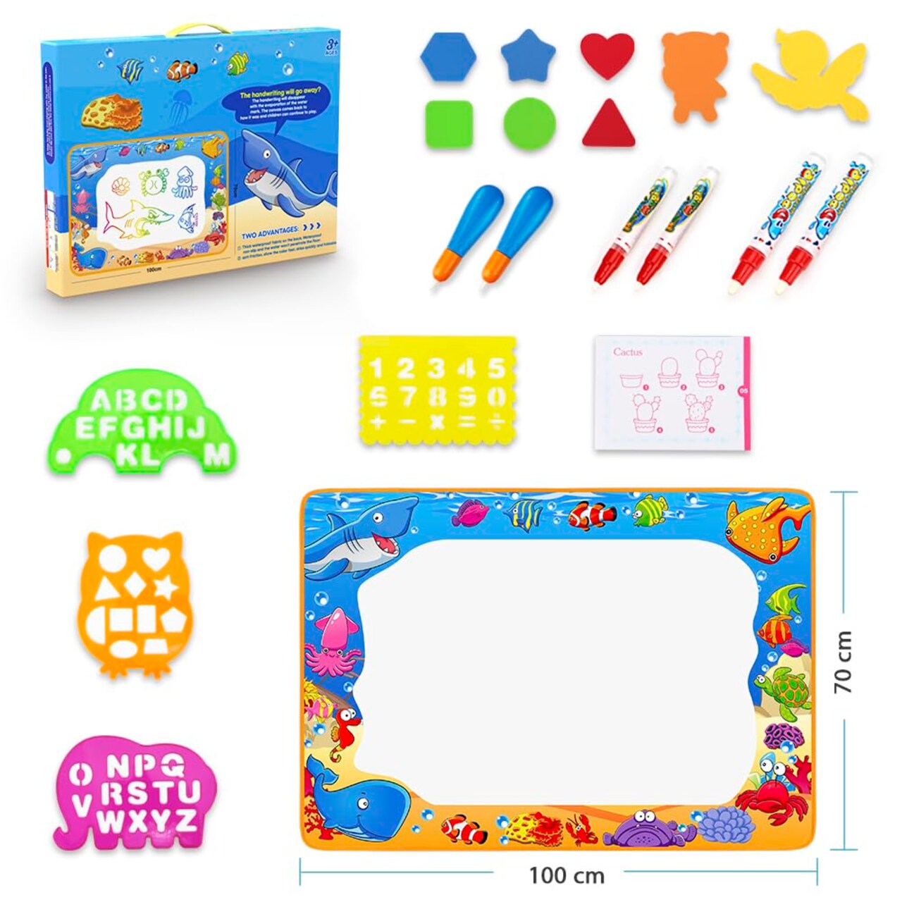 Kids Painting Writing Color Doodle Drawing Mat Toy Bring Magic Pens Educational Toys for Age 2 3 4 5 6 7 Year Old Girls Boys Age Toddler Gift